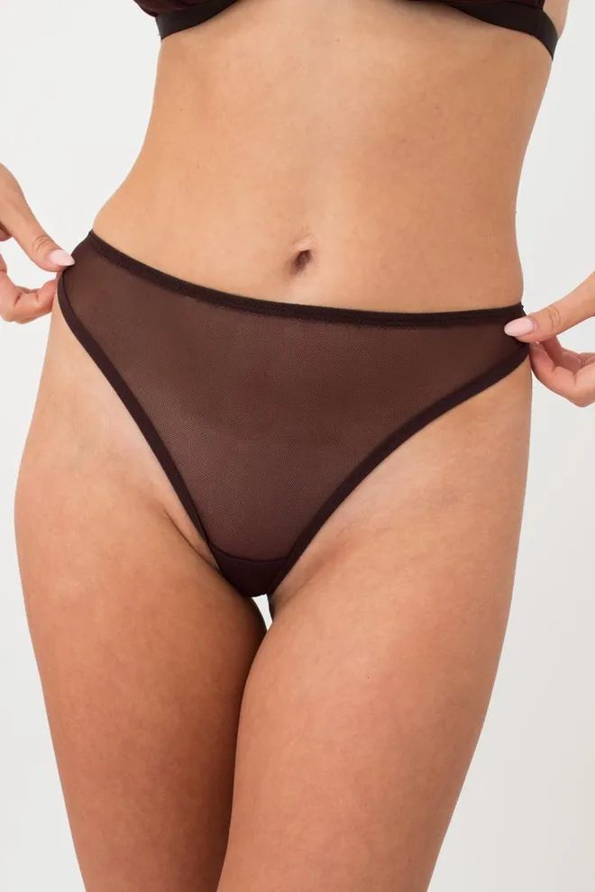 Прозрачные трусики стринг Orchid blom 2102/40 TM GIULIA (chocolate)