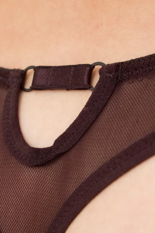 Прозрачные трусики стринг Orchid blom 2102/40 TM GIULIA (chocolate)