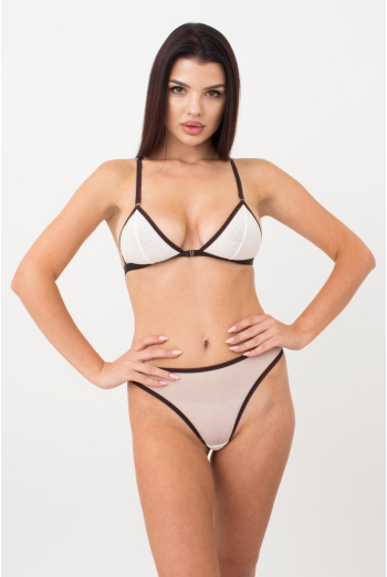 Жіночі труси стрінги Orchid blom 2104/40 Giulia (milk/chocolate)