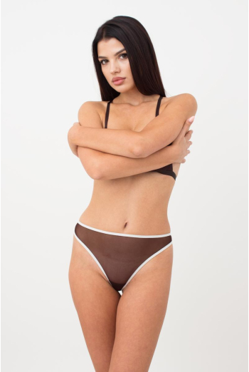 Жіночі труси стрінги Orchid blom 2104/40 Giulia (chocolate/milk)