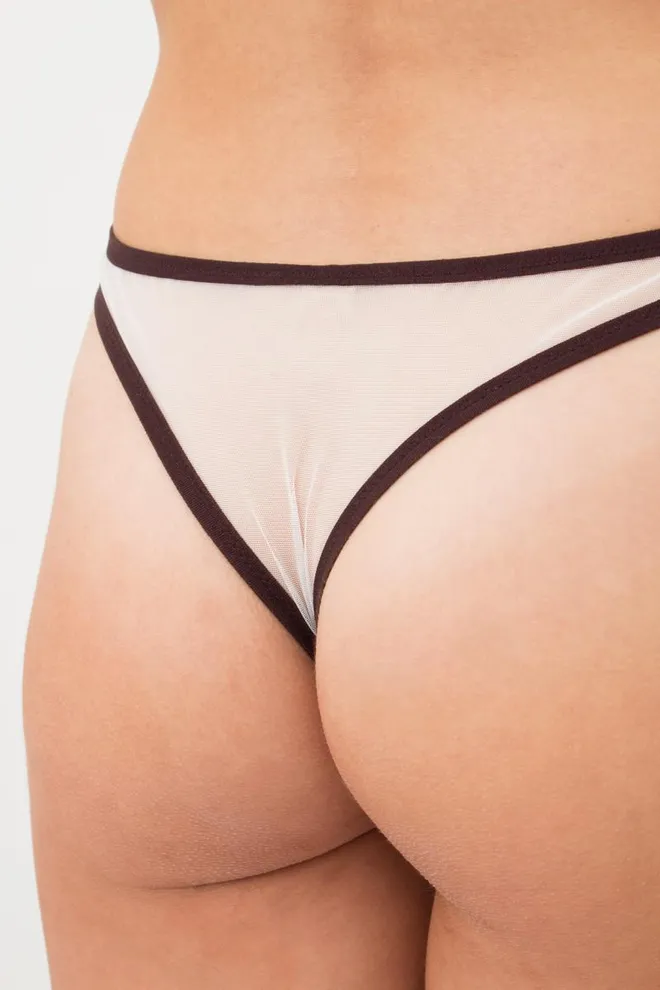 Женские трусы стринги Orchid blom 2104/40 Giulia (milk/chocolate)