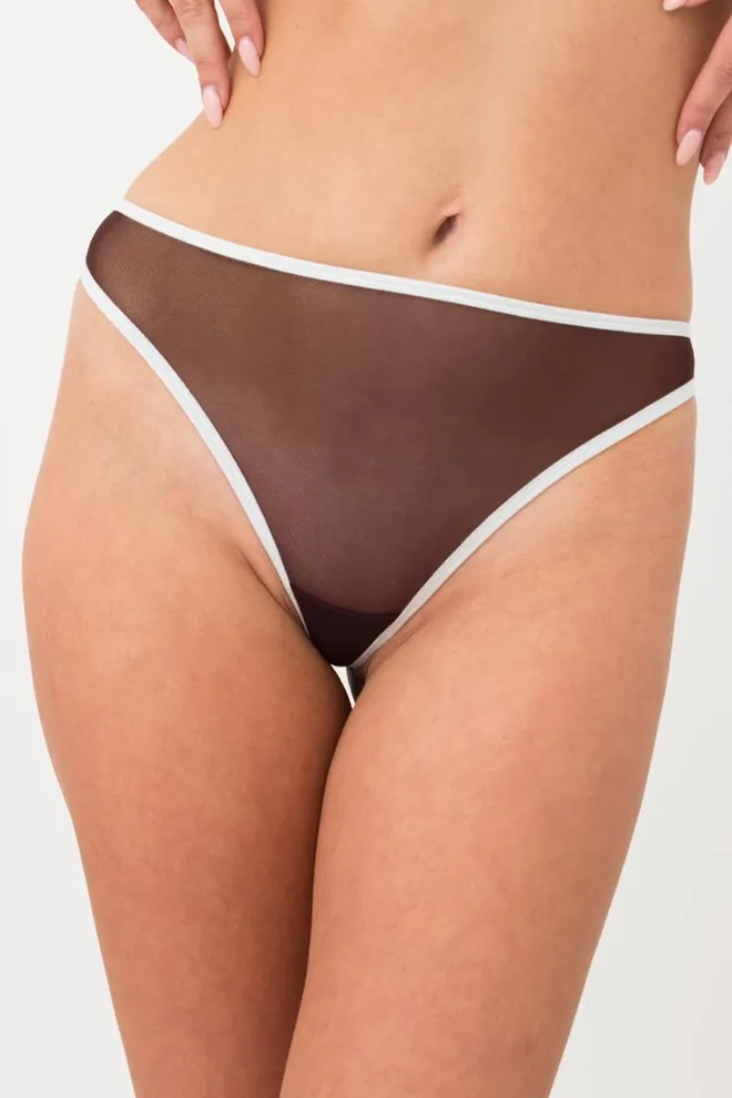 Женские трусы стринги Orchid blom 2104/40 Giulia (chocolate/milk)