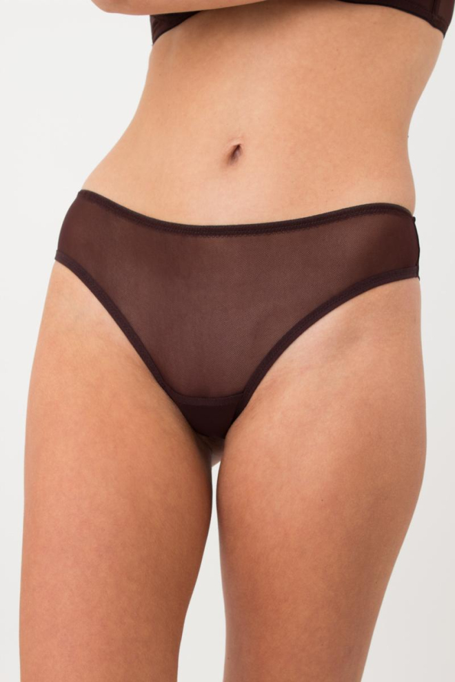 Прозорі трусики бразиліана Orchid blom 2219/40 Giulia (chocolate)