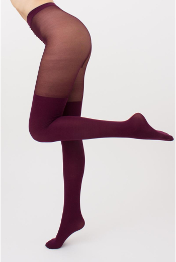 Цветные колготки с имитацией чулок Pari 60 den model 16 Giulia (port wine) Цветные колготки с имитацией чулок Pari 60 den model 16 Giulia (port wine)