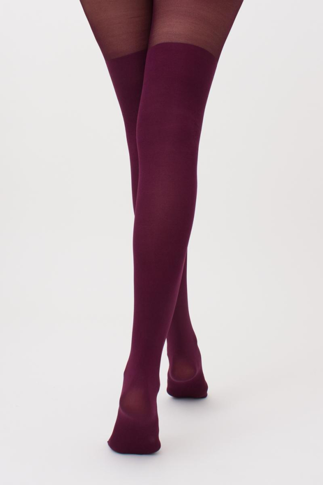 Кольорові колготки з імітацією панчіх Pari 60 den model 16 Giulia (port wine)
