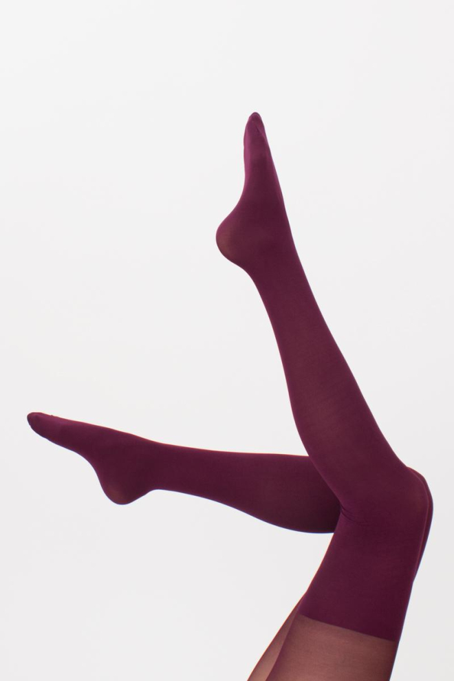 Кольорові колготки з імітацією панчіх Pari 60 den model 16 Giulia (port wine)