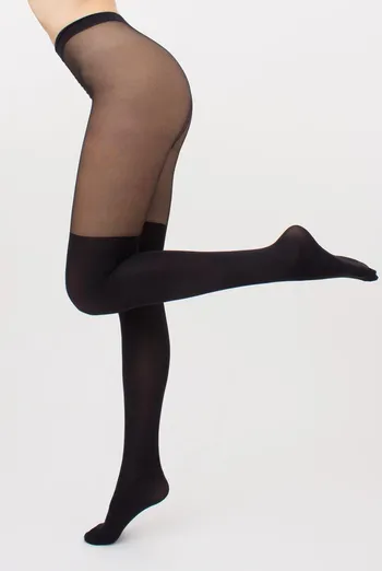 Кольорові колготки з імітацією панчіх Pari 60 den model 16 Giulia (nero) Кольорові колготки з імітацією панчіх Pari 60 den model 16 Giulia (nero)