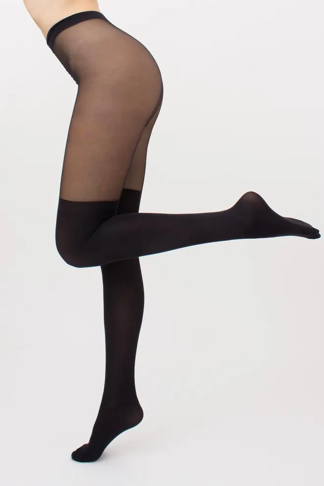 Кольорові колготки з імітацією панчіх Pari 60 den model 16 Giulia (nero)