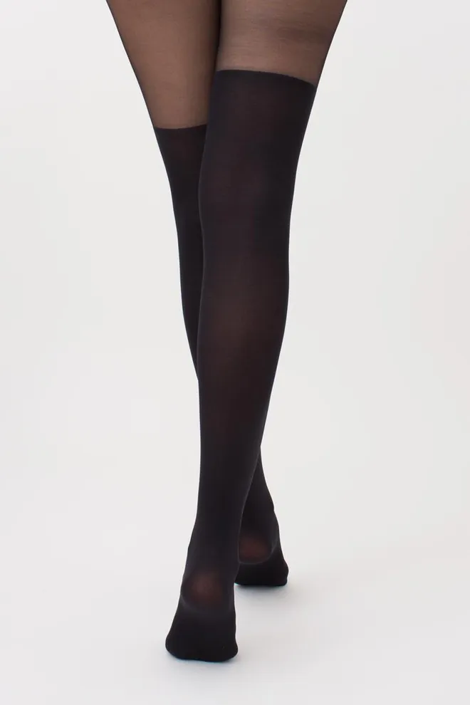 Кольорові колготки з імітацією панчіх Pari 60 den model 16 Giulia (nero)