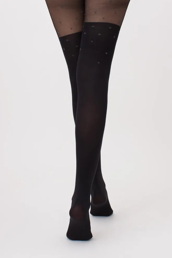 Колготки з імітацією панчіх Pari lurex 60 den model 3 Giulia (nero)