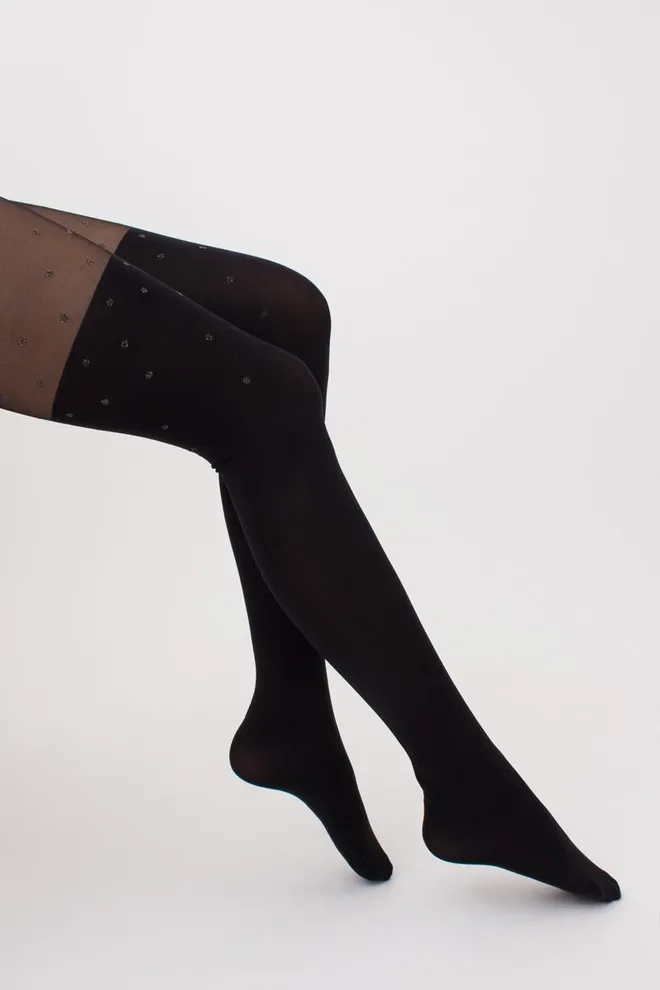 Колготки з імітацією панчіх Pari lurex 60 den model 3 Giulia (nero)