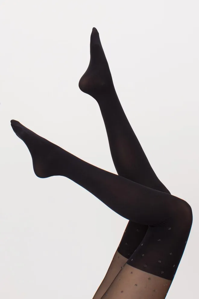 Колготки з імітацією панчіх Pari lurex 60 den model 3 Giulia (nero)