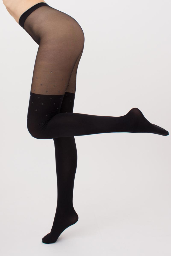 Колготки з імітацією панчіх Pari lurex 60 den model 3 Giulia (nero)
