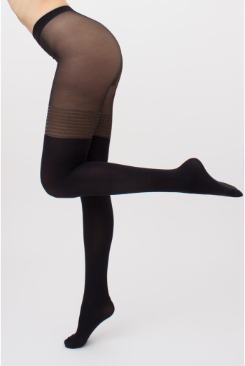 Колготки з імітацією панчіх Pari lurex 60 den model 2 Giulia (nero)