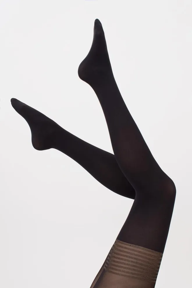 Колготки з імітацією панчіх Pari lurex 60 den model 2 Giulia (nero)