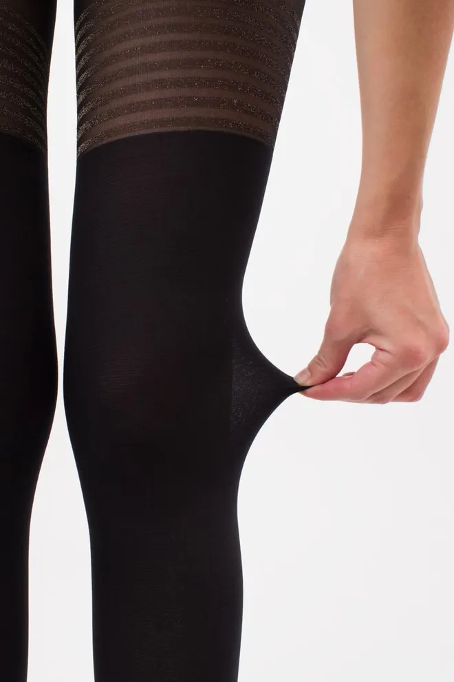 Колготки з імітацією панчіх Pari lurex 60 den model 2 Giulia (nero)