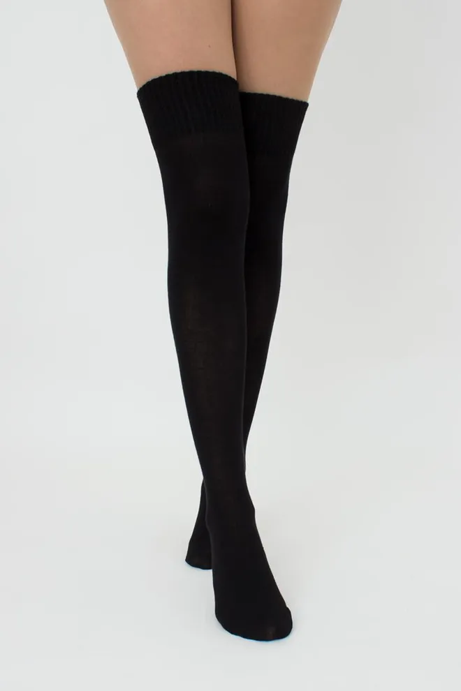 Гольфы ботфорты хлопковые Pari up cotton classic 200 den Giulia (nero)