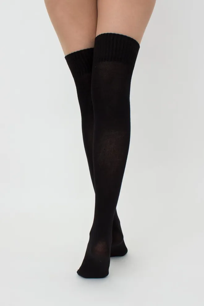 Гольфы ботфорты хлопковые Pari up cotton classic 200 den Giulia (nero)