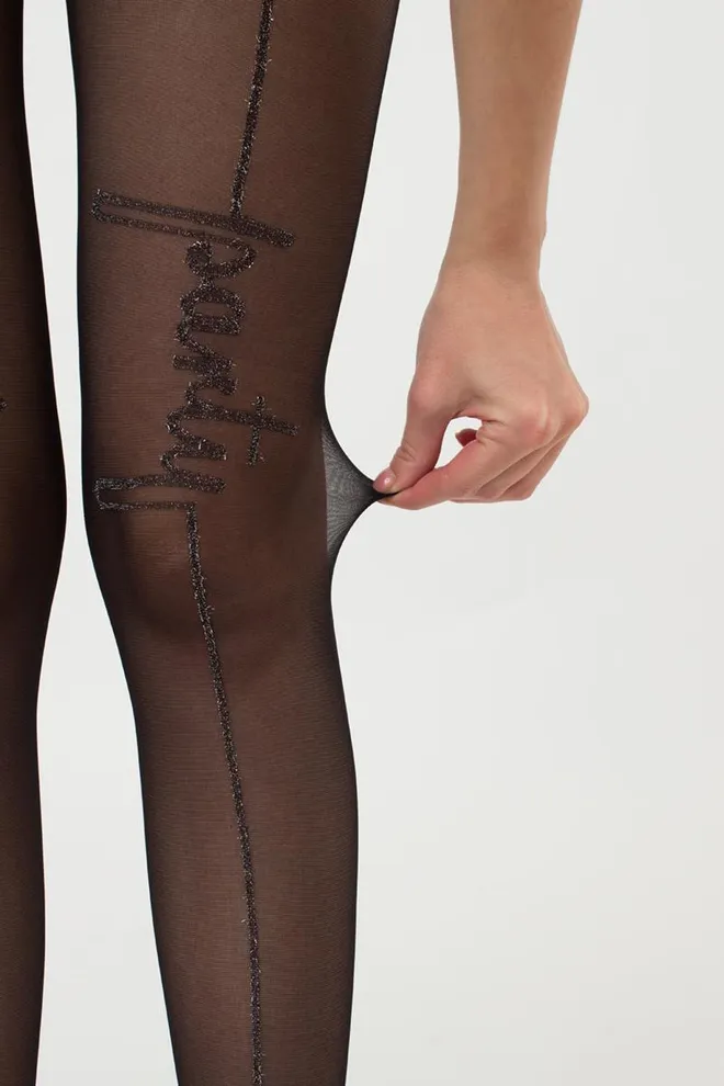 Колготки з люрексом та написом Party 20 den model 2 Giulia (nero)