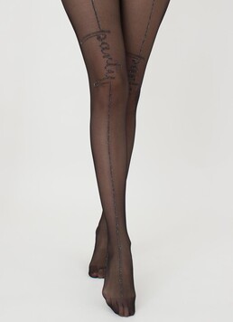 Колготки з люрексом та написом Party 20 den model 2 Giulia (nero)