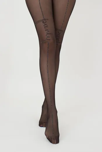 Колготки з люрексом та написом Party 20 den model 2 Giulia (nero)
