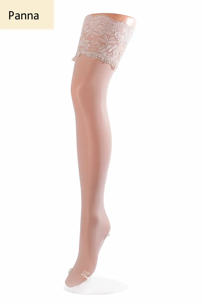 Панчохи на силіконовій резинці Passion 20 den Giulia (panna)