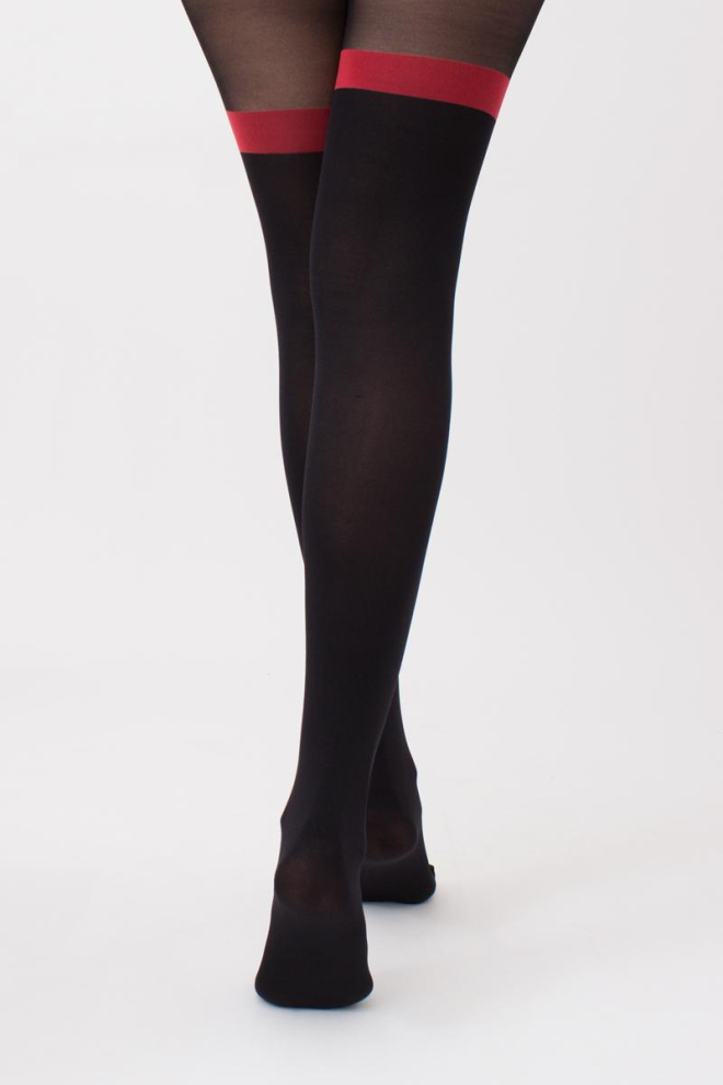 Колготки з малюнком новорічні Penguin tights 60 den Giulia (black)