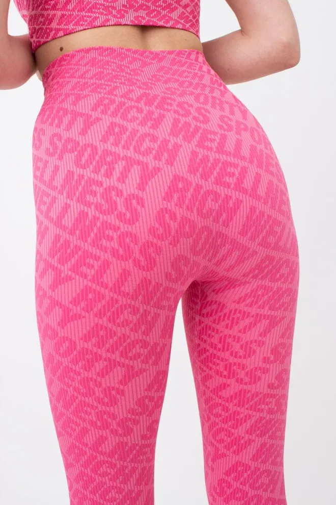 Легінси спортивні в рубчик LEGGINGS RIB WELLNESS Giulia (bubblegum), рожевий