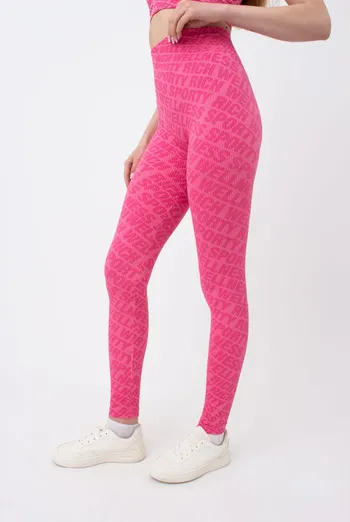 Легінси спортивні в рубчик LEGGINGS RIB WELLNESS Giulia (bubblegum), рожевий