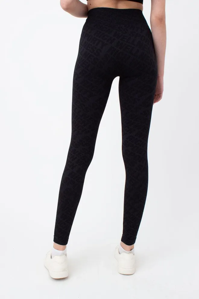 Легінси спортивні в рубчик LEGGINGS RIB WELLNESS Giulia (black), чорний
