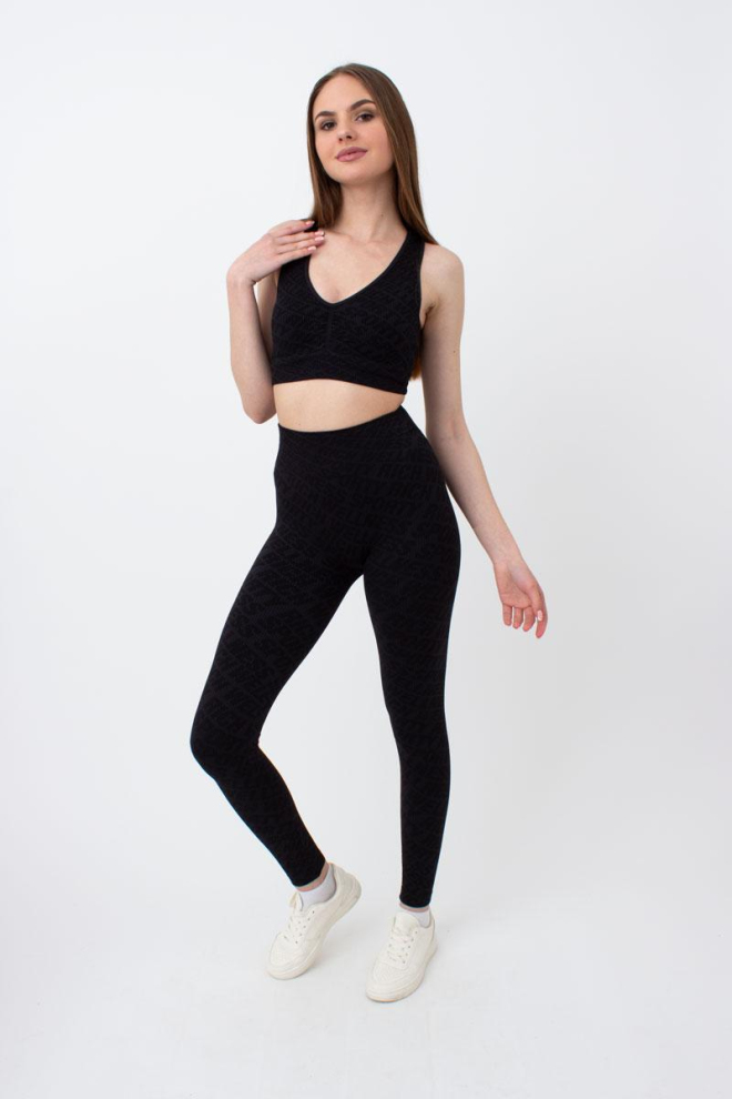 Легінси спортивні в рубчик LEGGINGS RIB WELLNESS Giulia (black), чорний