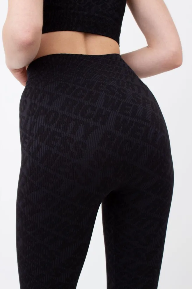 Легінси спортивні в рубчик LEGGINGS RIB WELLNESS Giulia (black), чорний