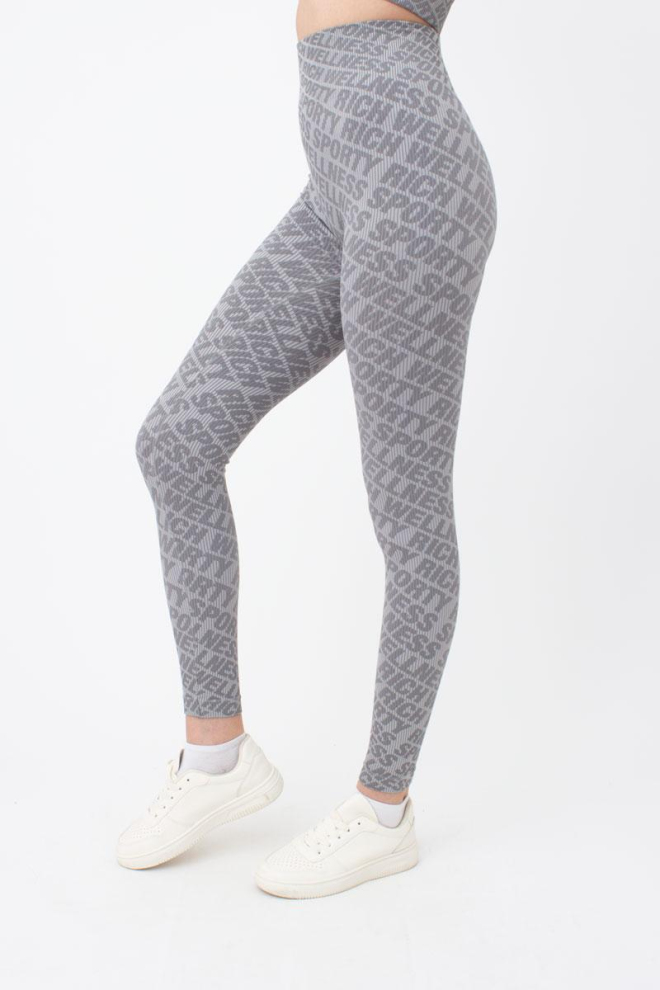 Легінси спортивні в рубчик LEGGINGS RIB WELLNESS Giulia (ultimate grey), сірий