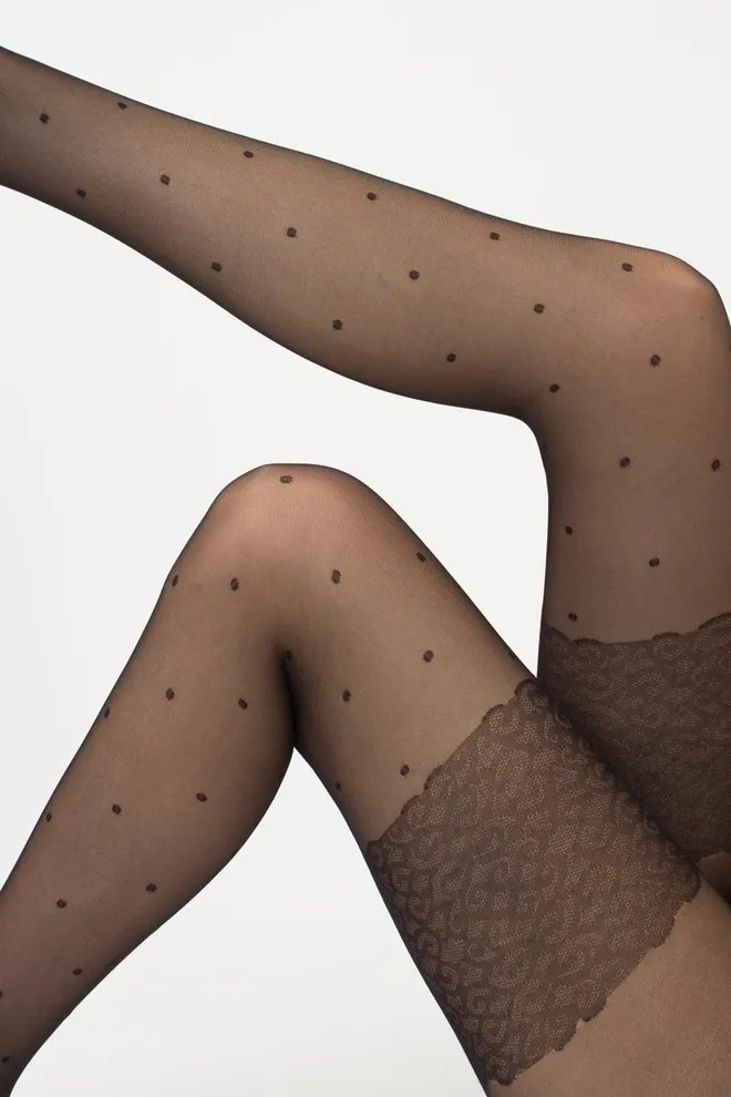 Колготки в горох з імітацією панчіх Points 20 den model 2 Giulia (nero)