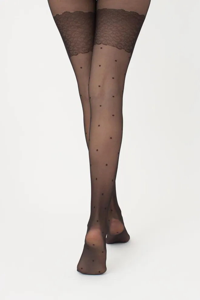 Колготки в горох з імітацією панчіх Points 20 den model 2 Giulia (nero)