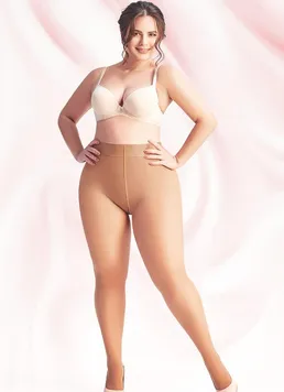 Классические колготки больших размеров Positive fit 40 den Giulia (caramel), бежевый Классические колготки больших размеров Positive fit 40 den Giulia (caramel), бежевый