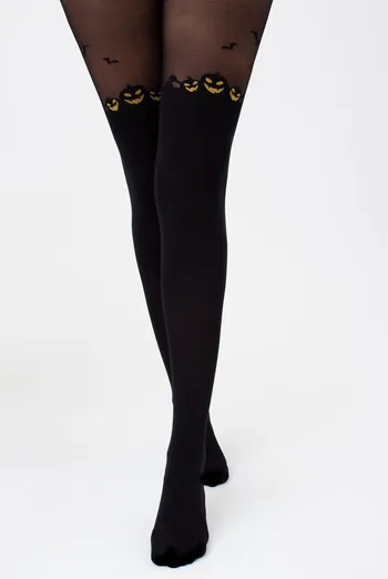 Колготки с имитацией чулок и рисунком Pumpkin Tights Giulia (black) Колготки с имитацией чулок и рисунком Pumpkin Tights Giulia (black)