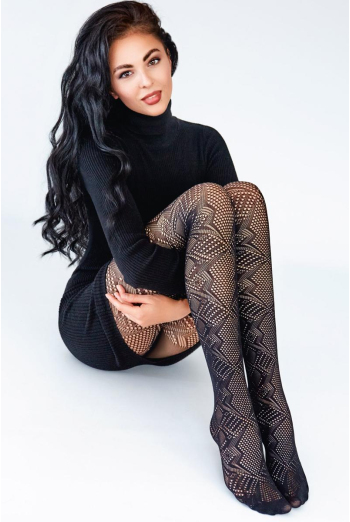 Колготки у сіточку з геометричним малюнком Rete Light 80 den model 1 Giulia (nero)