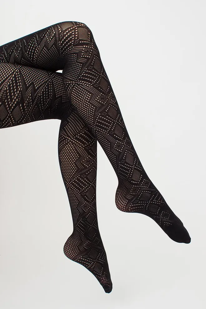 Колготки у сіточку з геометричним малюнком Rete Light 80 den model 1 Giulia (nero)