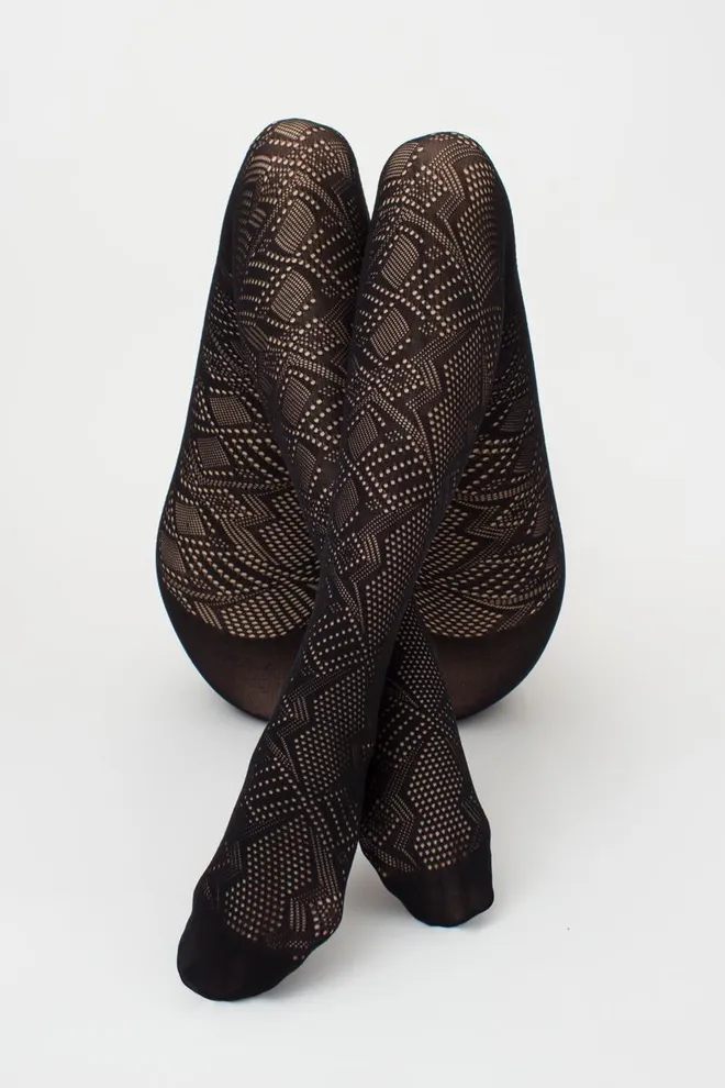 Колготки у сіточку з геометричним малюнком Rete Light 80 den model 1 Giulia (nero)