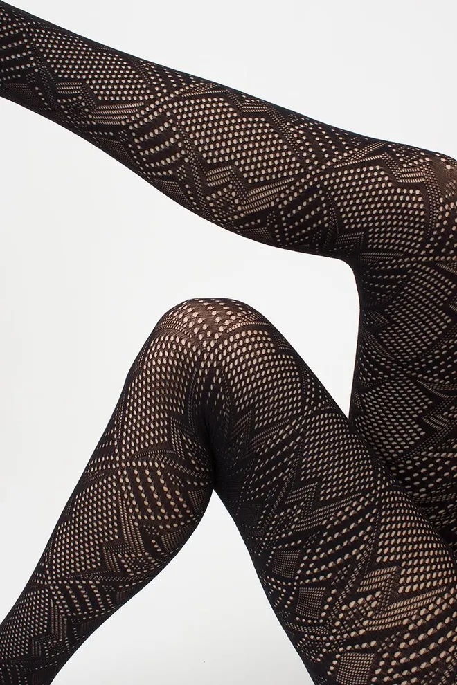 Колготки у сіточку з геометричним малюнком Rete Light 80 den model 1 Giulia (nero)