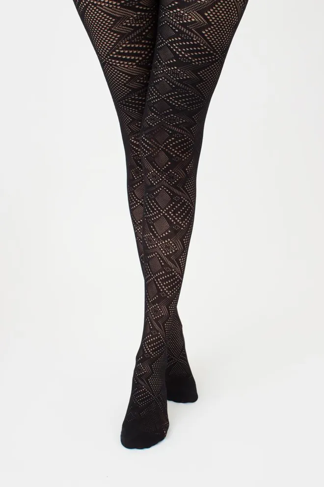 Колготки у сіточку з геометричним малюнком Rete Light 80 den model 1 Giulia (nero)