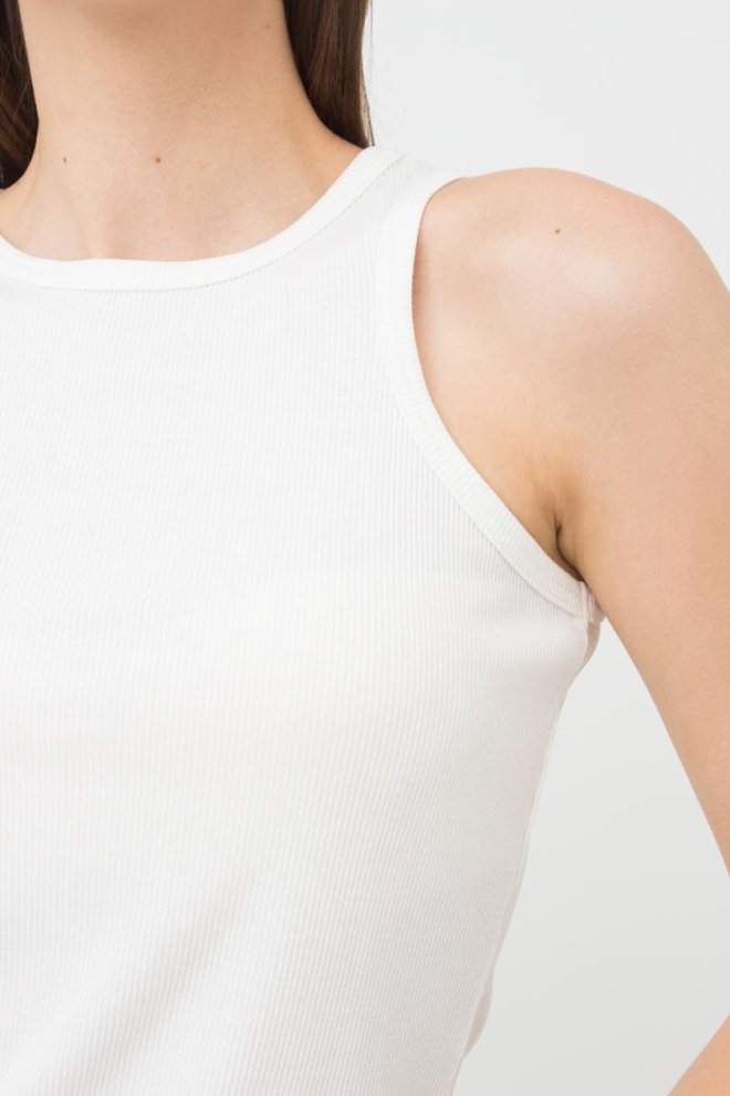 Майка жіноча в рубчик на широких бретелях Rib casual 3810/010 Giulia (milk)