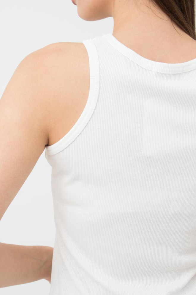 Майка жіноча в рубчик на широких бретелях Rib casual 3810/010 Giulia (milk)