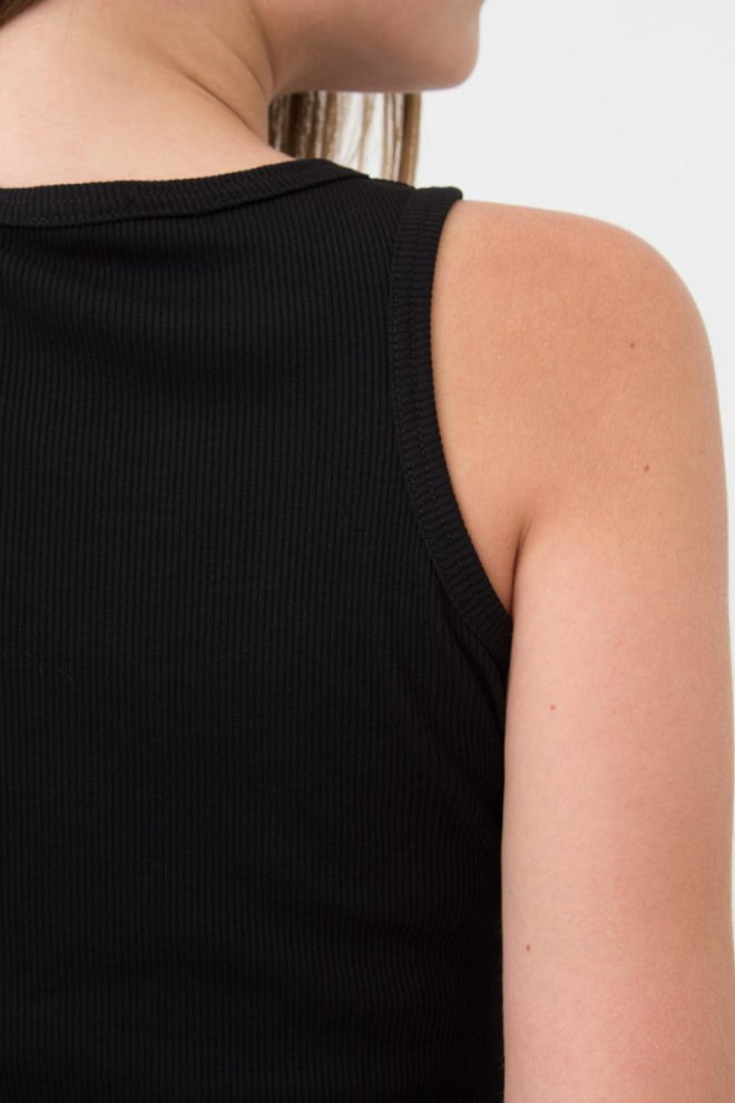 Майка жіноча в рубчик на широких бретелях Rib casual 3810/010 Giulia (black)