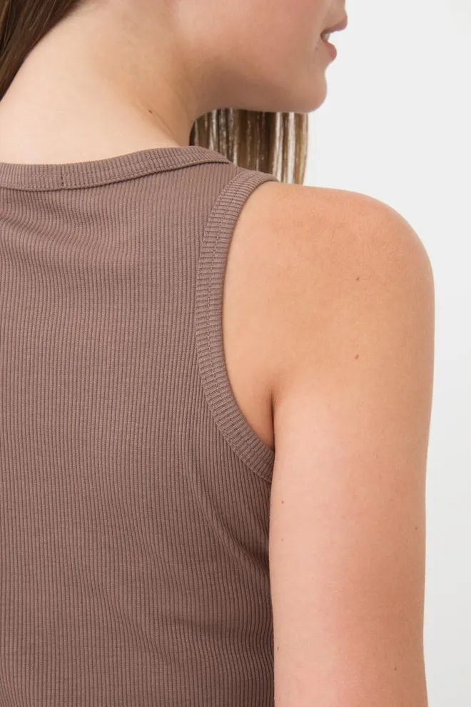 Майка женская в рубчик на широких бретелях Rib casual 3810/010 Giulia (beige)