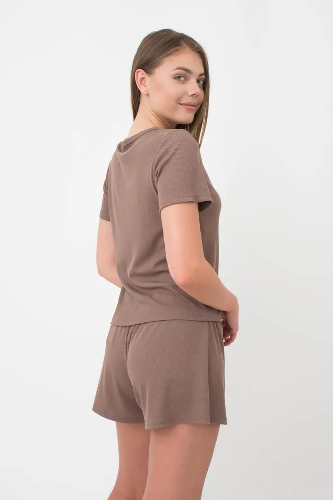 Шорти жіночі в рубчик RIB 4209/010 Giulia (beige), бежевий