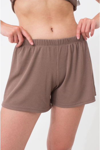 Шорты женские в рубчик RIB 4209/010 Giulia (beige), бежевый Шорты женские в рубчик RIB 4209/010 Giulia (beige), бежевый