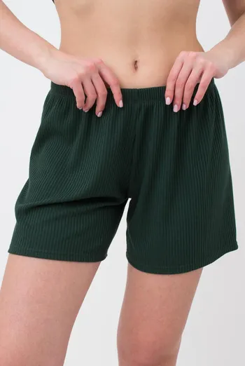 Шорты женские в рубчик RIB 4209/010 Giulia (khaki), зелёный