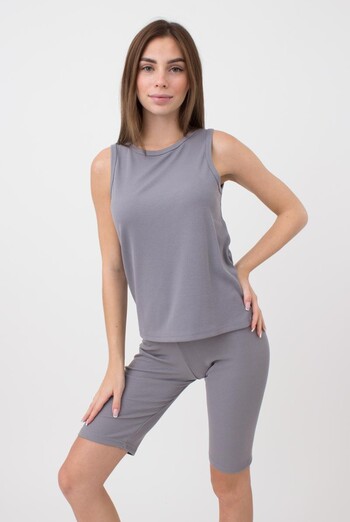 Велосипедки в рубчик Rib casual 4210/010 Giulia (grey), сірий